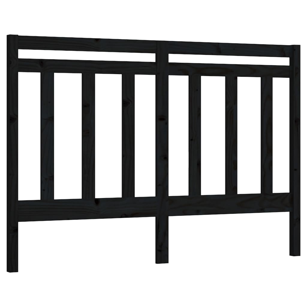 vidaXL Cabecero de cama madera maciza de pino negro 156x4x100 cm