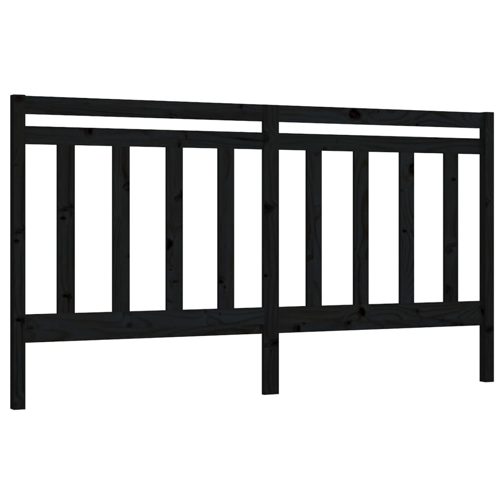 vidaXL Cabecero de cama madera maciza de pino negro 186x4x100 cm