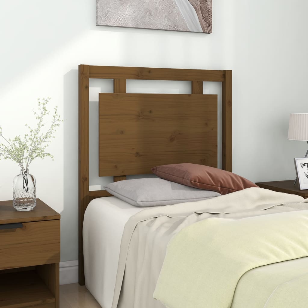 vidaXL Cabecero de cama madera maciza pino marrón miel 80,5x4x100 cm