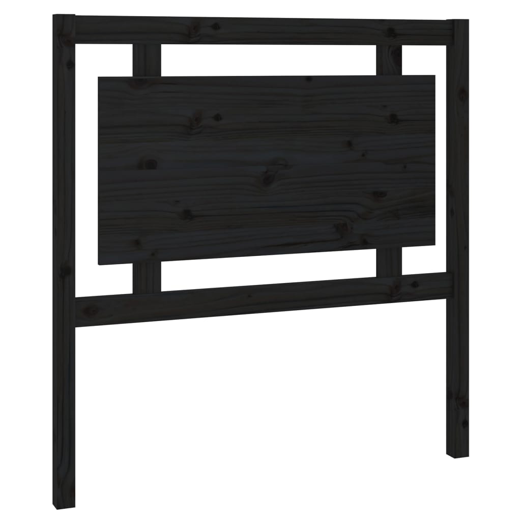 vidaXL Cabecero de cama madera maciza de pino negro 95,5x4x100 cm