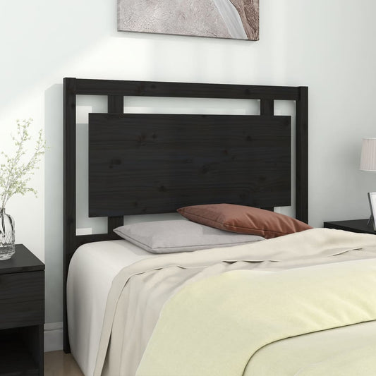 vidaXL Cabecero de cama madera maciza de pino negro 105,5x4x100 cm