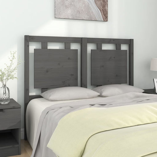 vidaXL Cabecero de cama madera maciza de pino gris 125,5x4x100 cm