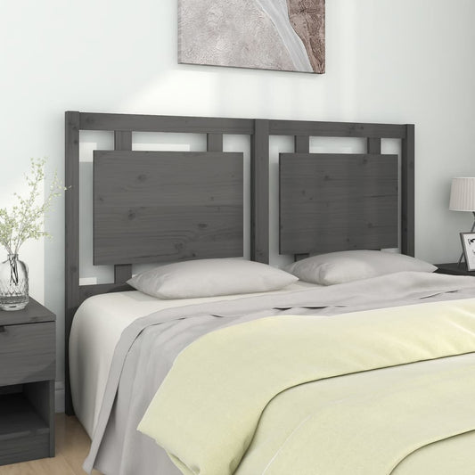 vidaXL Cabecero de cama madera maciza de pino gris 145,5x4x100 cm