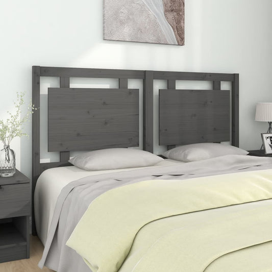 vidaXL Cabecero de cama madera maciza de pino gris 155,5x4x100 cm