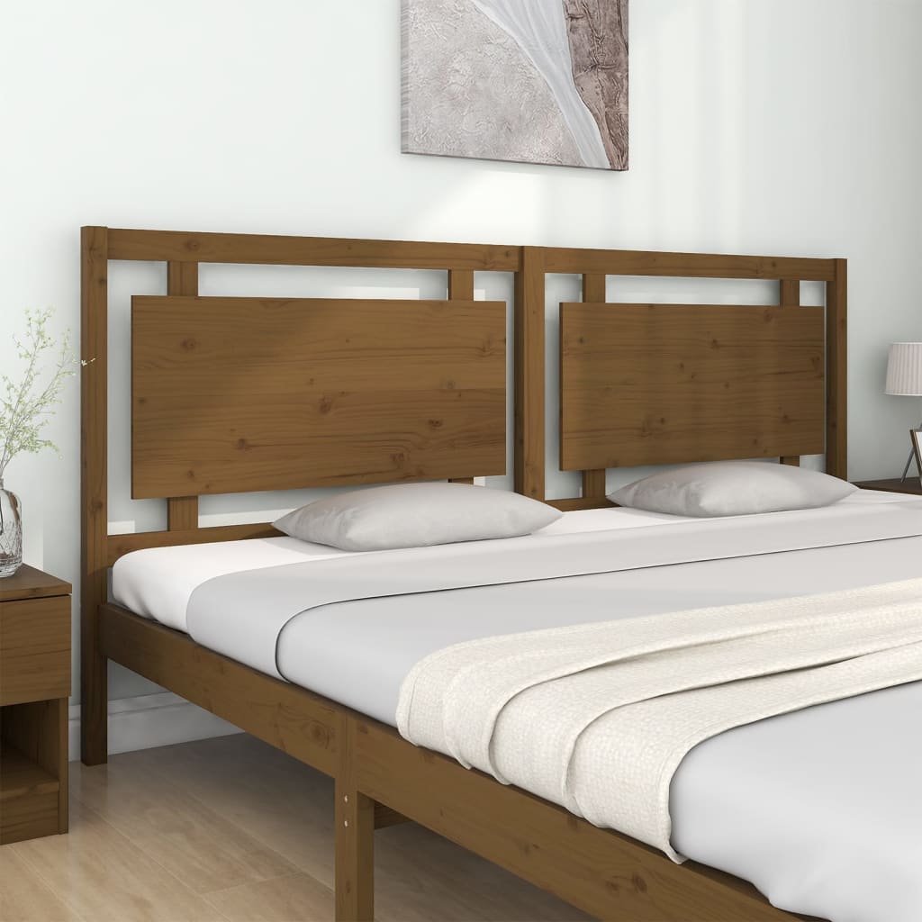 vidaXL Cabecero de cama madera maciza de pino marrón miel 205x4x100 cm