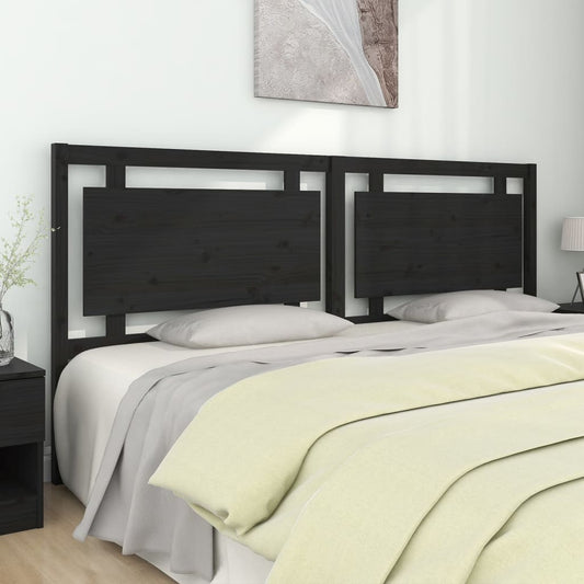 vidaXL Cabecero de cama madera maciza de pino negro 205,5x4x100 cm