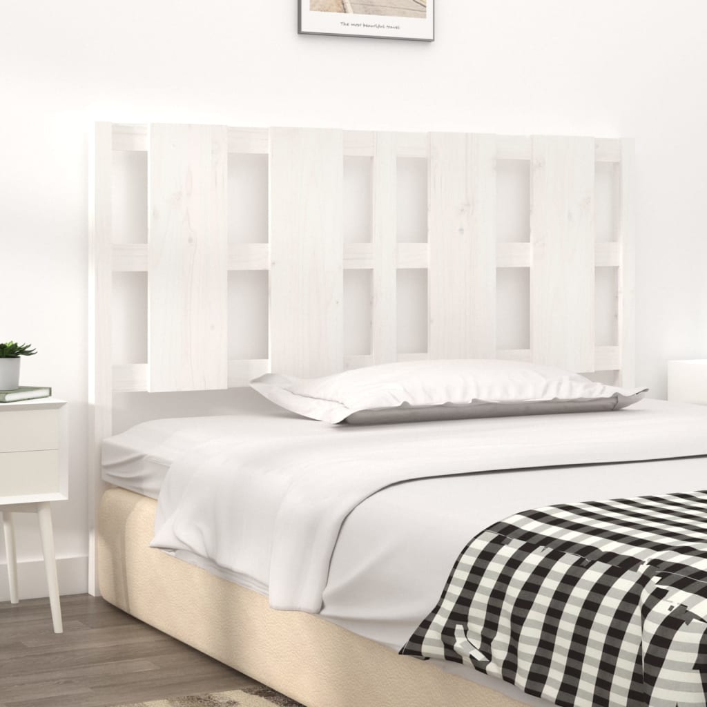 vidaXL Cabecero de cama madera maciza de pino blanco 125,5x4x100 cm