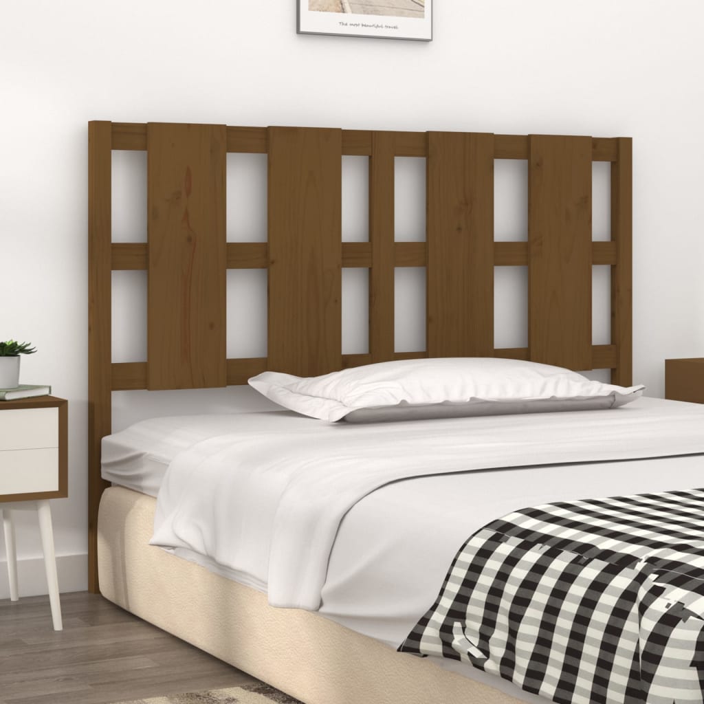 vidaXL Cabecero de cama madera maciza pino marrón miel 145,5x4x100 cm