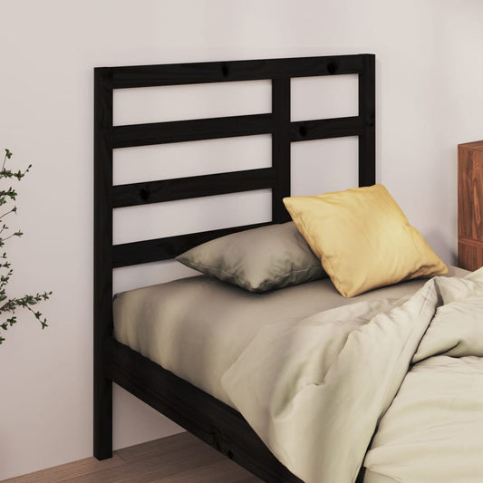 vidaXL Cabecero de cama madera maciza de pino negro 106x4x104 cm