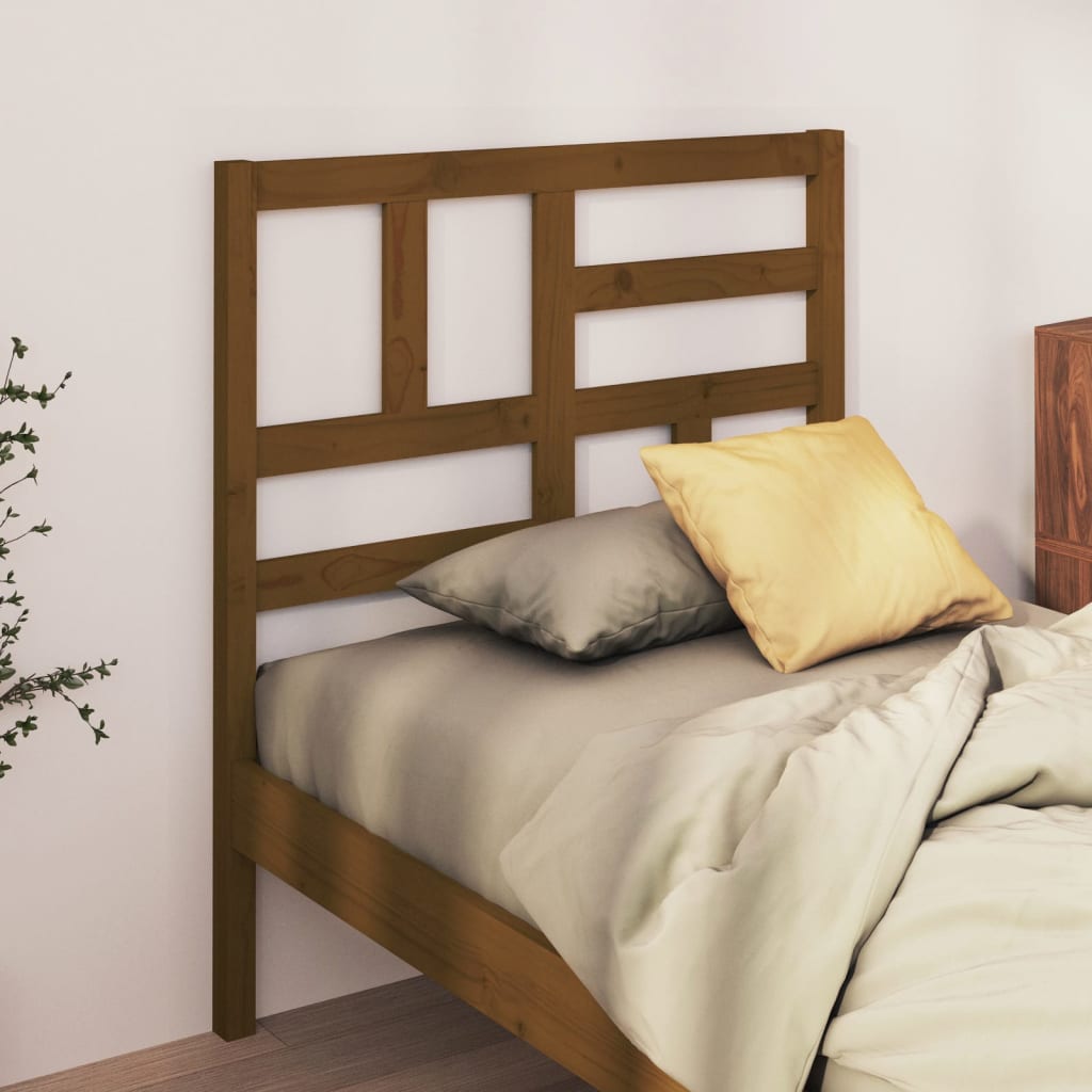 vidaXL Cabecero de cama madera maciza de pino marrón miel 81x4x104 cm