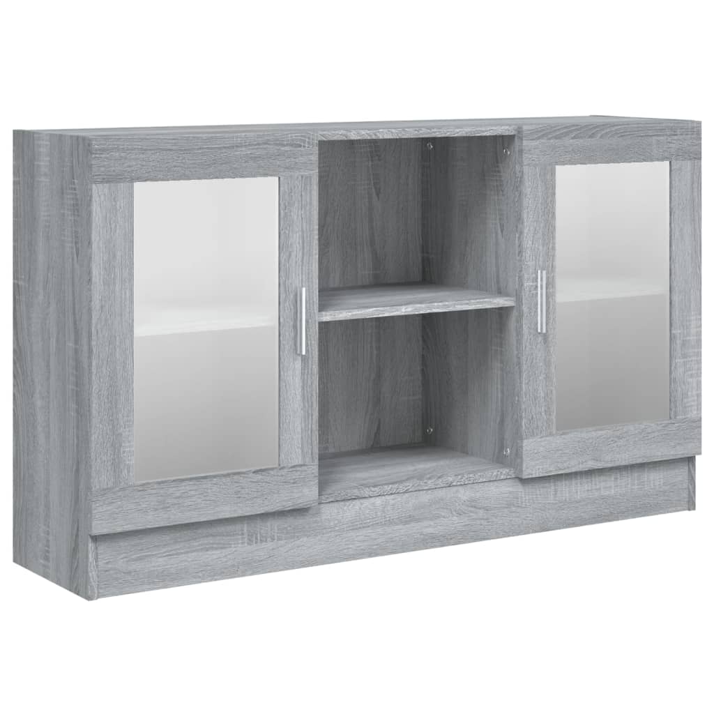 vidaXL Vitrina madera contrachapada gris Sonoma 120x30,5x70 cm