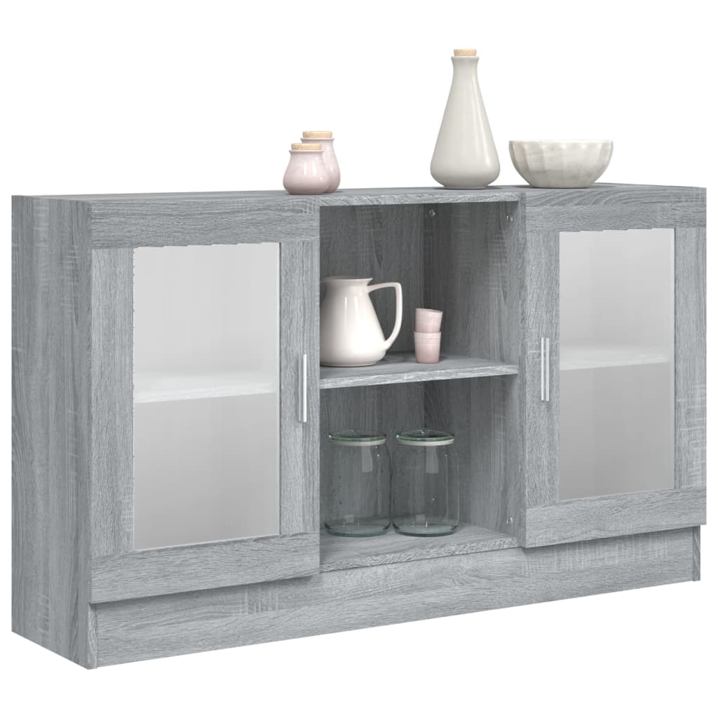 vidaXL Vitrina madera contrachapada gris Sonoma 120x30,5x70 cm