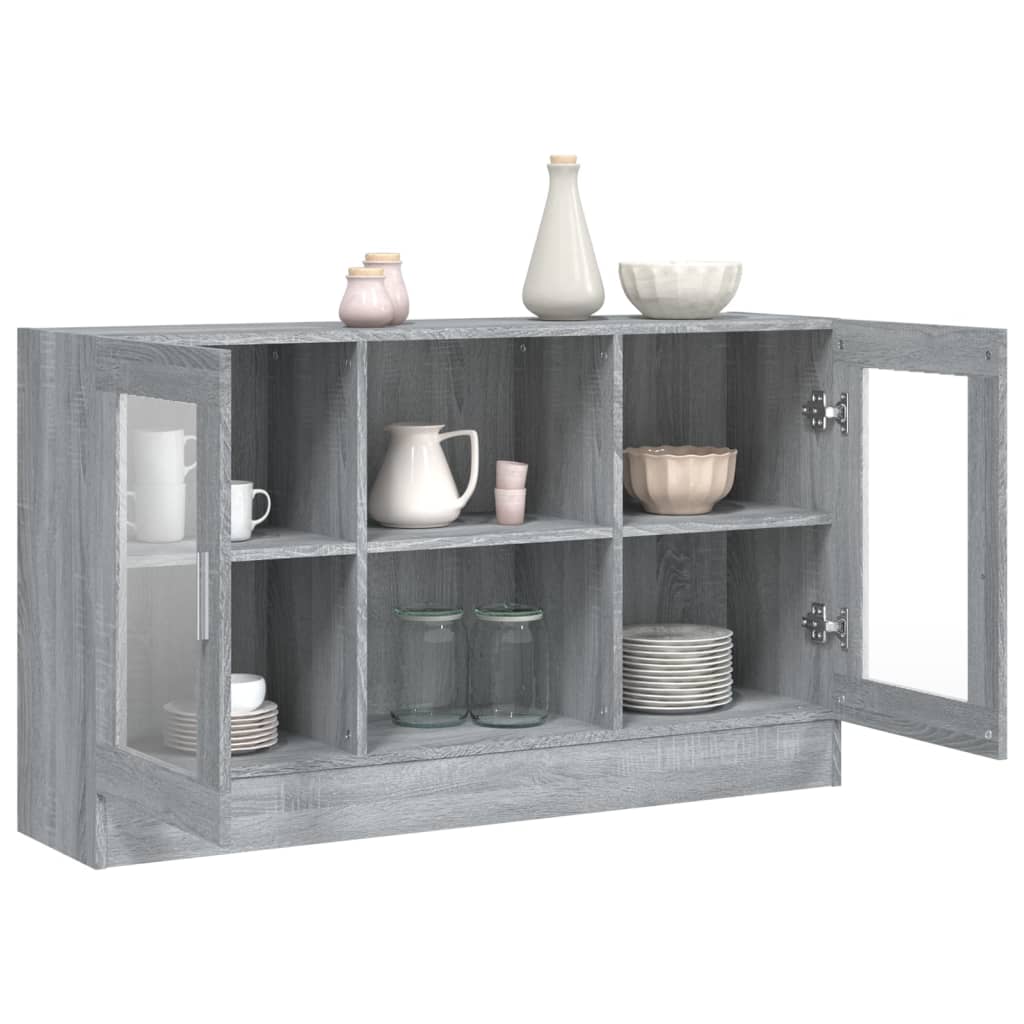 vidaXL Vitrina madera contrachapada gris Sonoma 120x30,5x70 cm