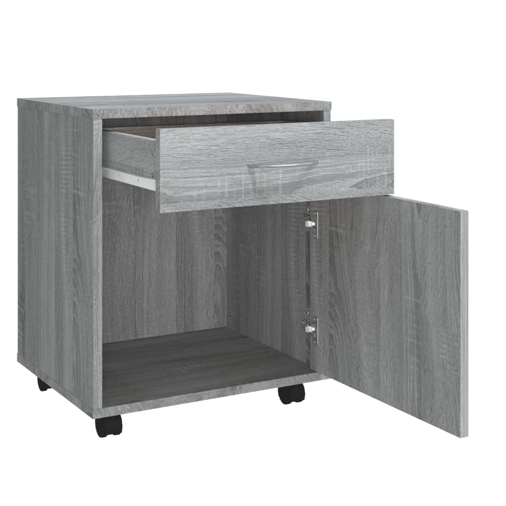 vidaXL Armario ruedas madera contrachapada gris Sonoma 45x38x54 cm