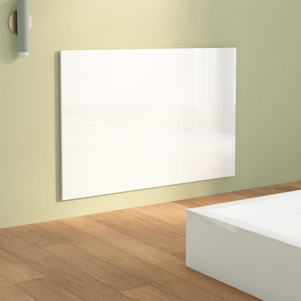 vidaXL Cabecero cama madera contrachapada blanco brillo 120x1,5x80 cm