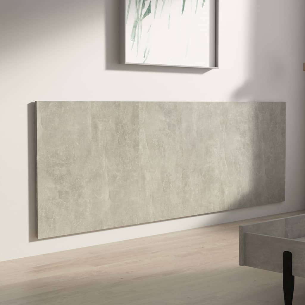 vidaXL Cabecero pared madera contrachapada gris hormigón 240x1,5x80 cm