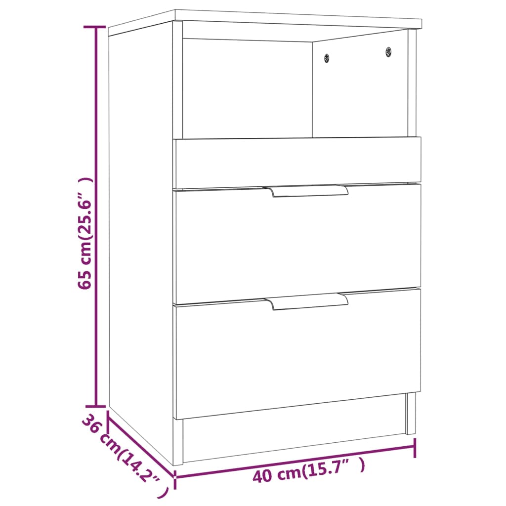 vidaXL Mesitas de noche 2 uds madera contrachapada color blanco