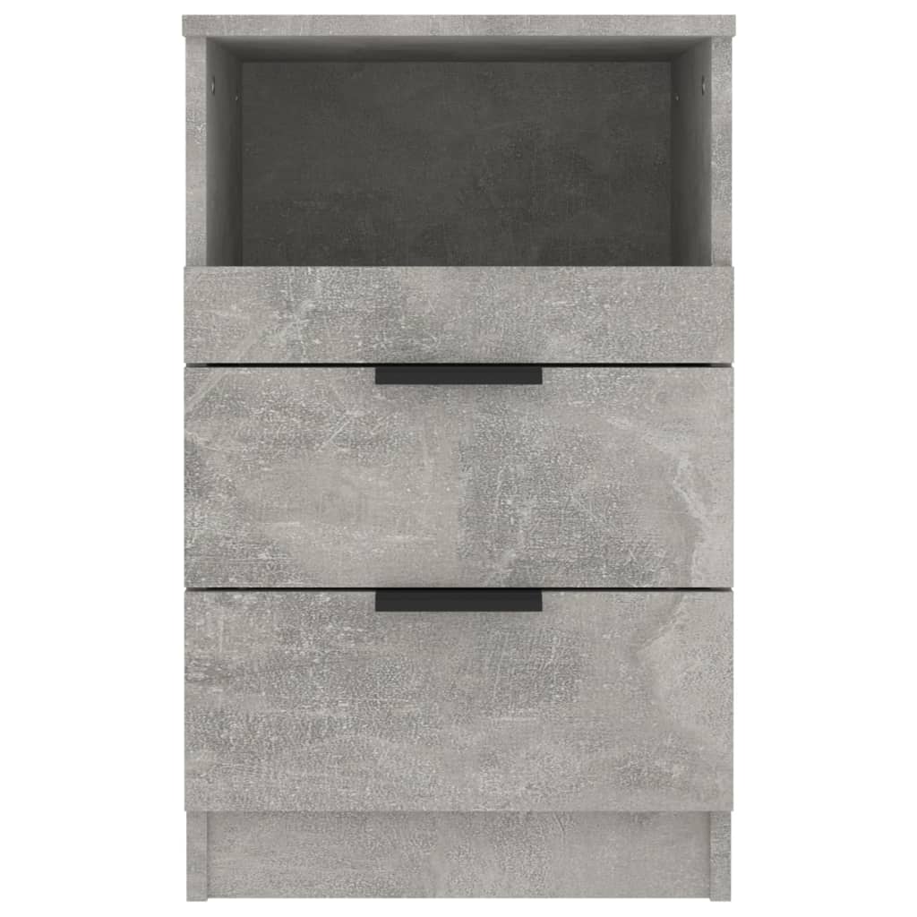 vidaXL Mesita de noche 2 uds madera contrachapada gris hormigón