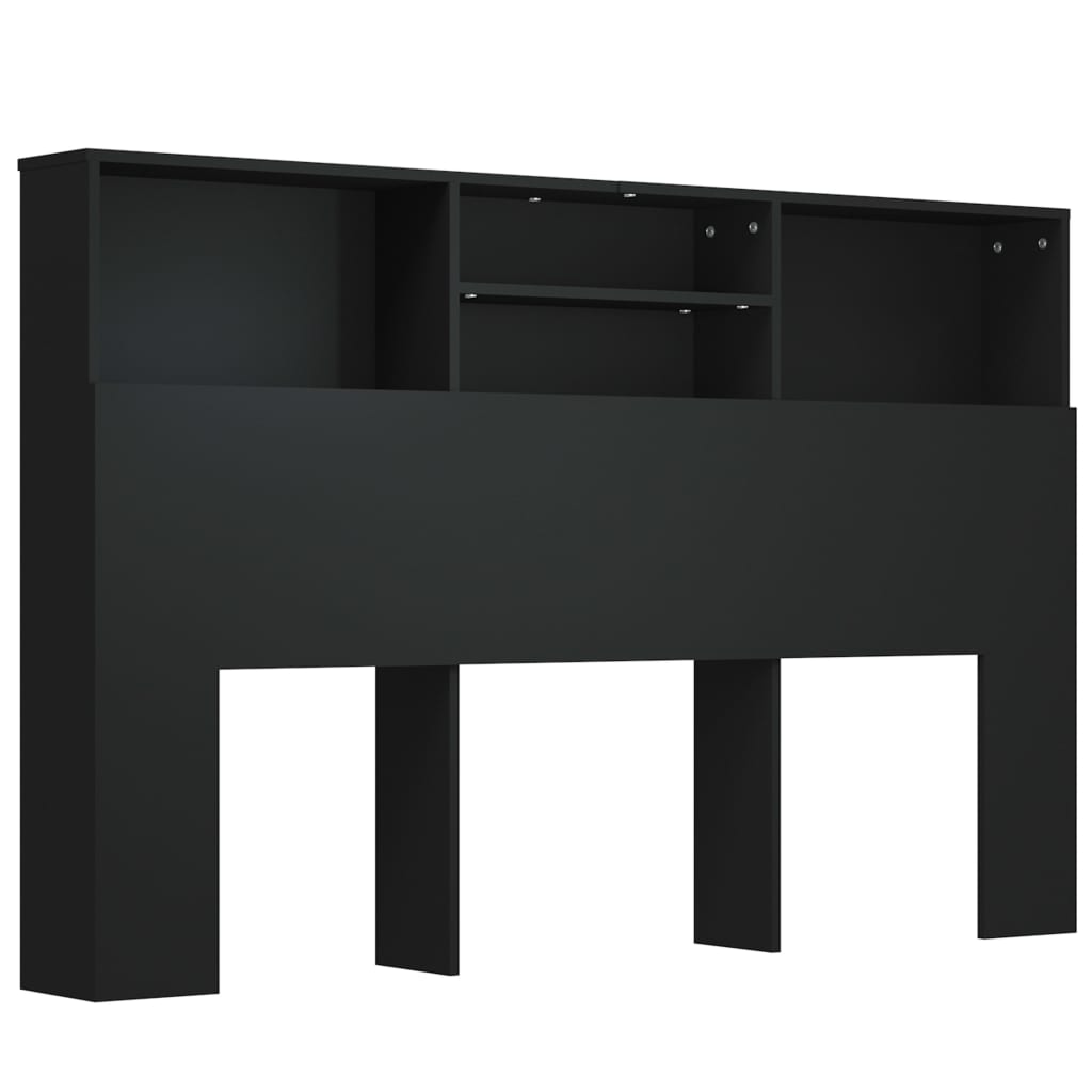 vidaXL Mueble cabecero negro 160x19x103,5 cm