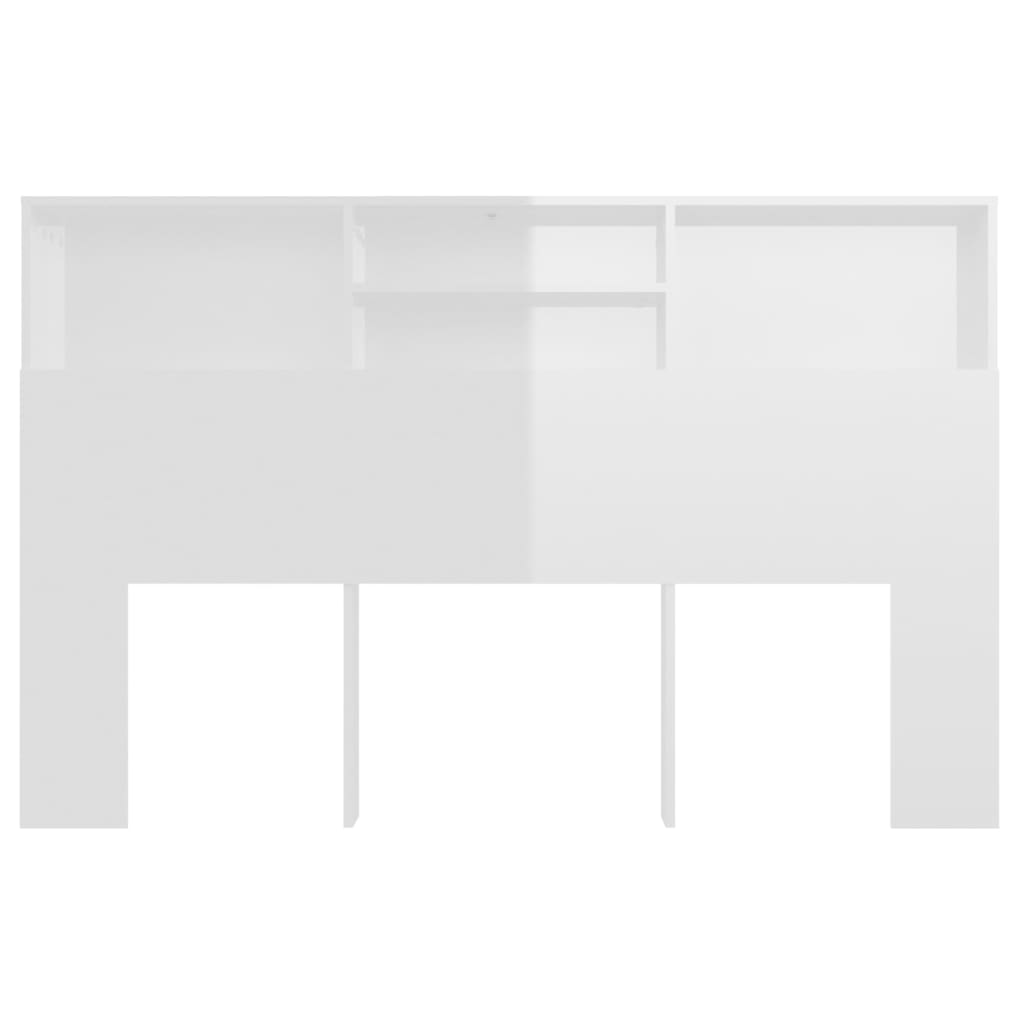 vidaXL Mueble cabecero blanco brillante 160x19x103,5 cm