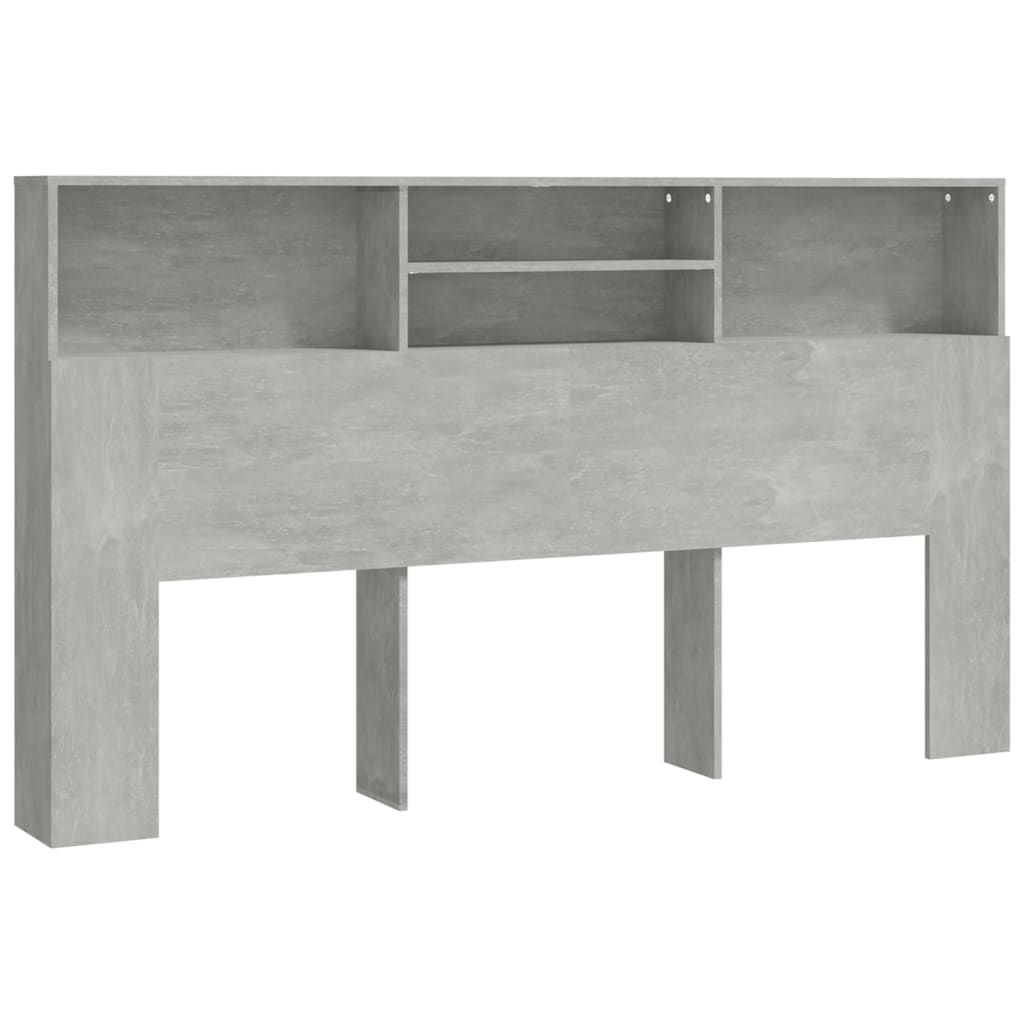 vidaXL Mueble cabecero gris hormigón 180x19x103,5 cm