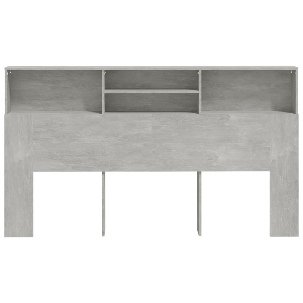 vidaXL Mueble cabecero gris hormigón 180x19x103,5 cm