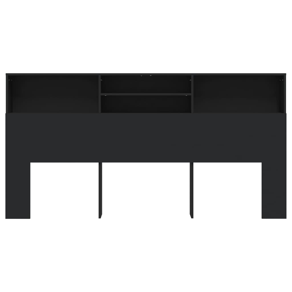 vidaXL Mueble cabecero negro 200x19x103,5 cm