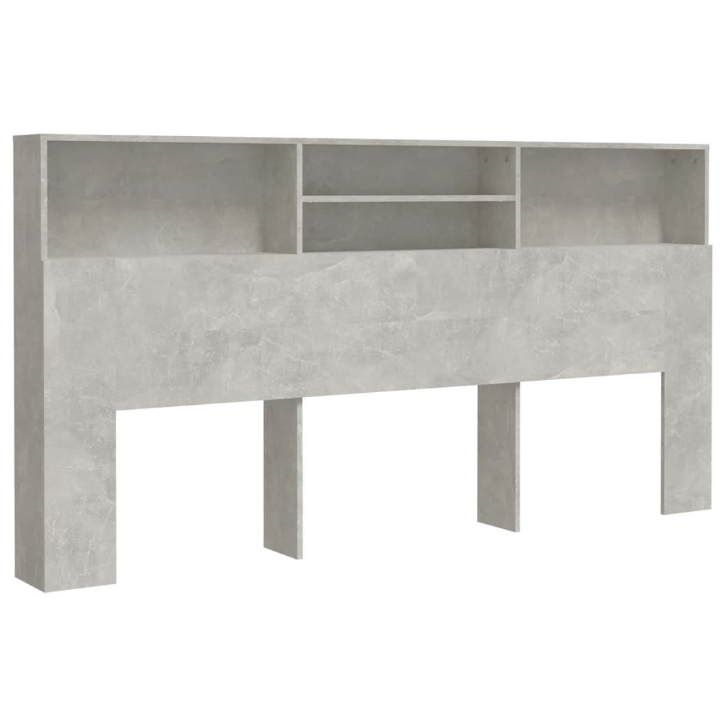 vidaXL Mueble cabecero gris hormigón 200x19x103,5 cm