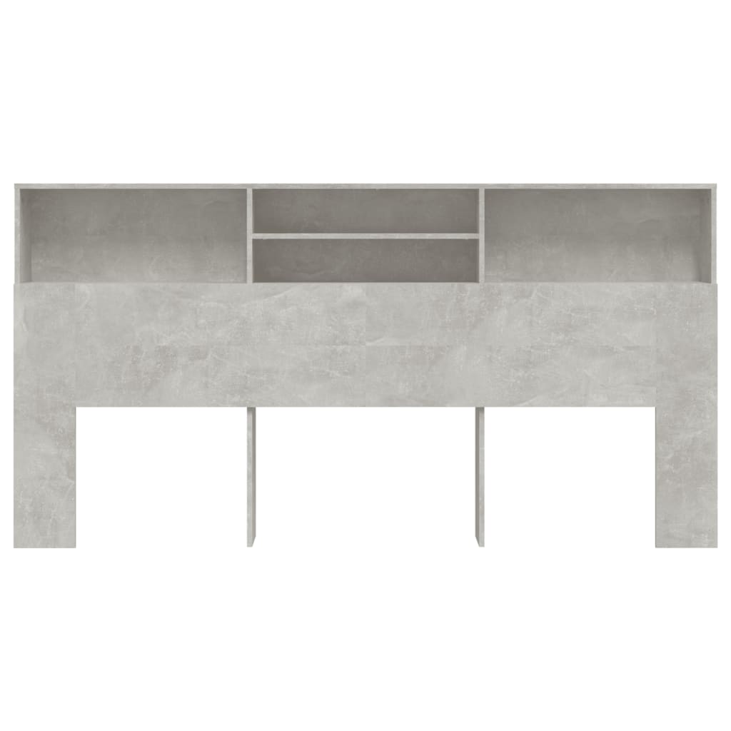 vidaXL Mueble cabecero gris hormigón 200x19x103,5 cm