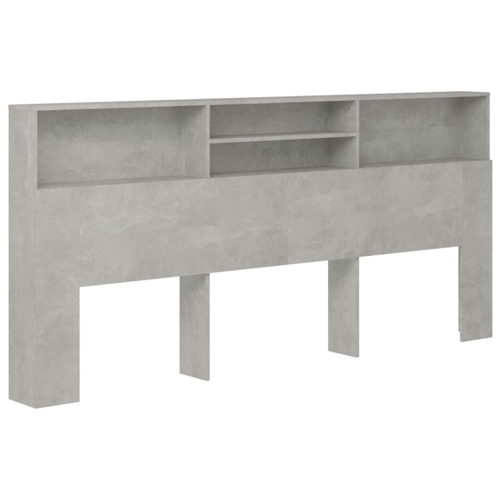 vidaXL Mueble cabecero gris hormigón 220x19x103,5 cm