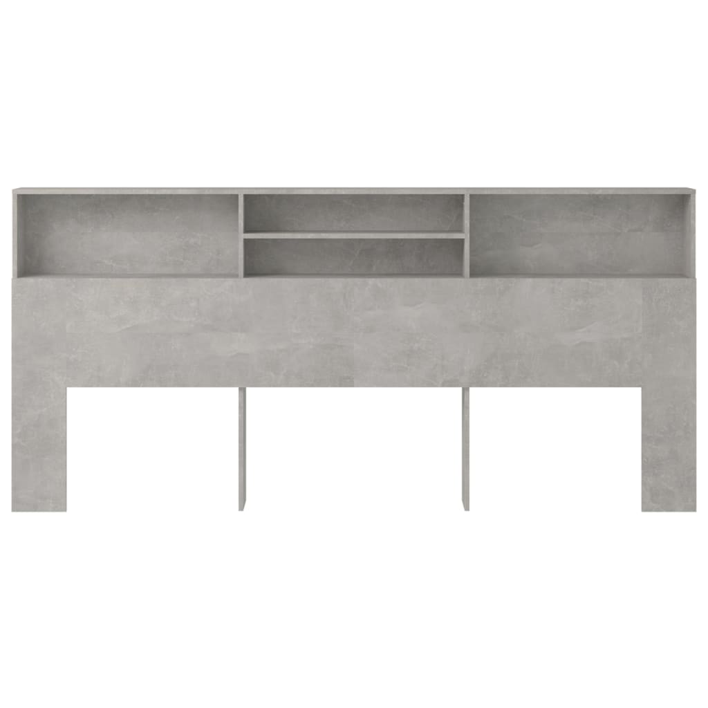 vidaXL Mueble cabecero gris hormigón 220x19x103,5 cm