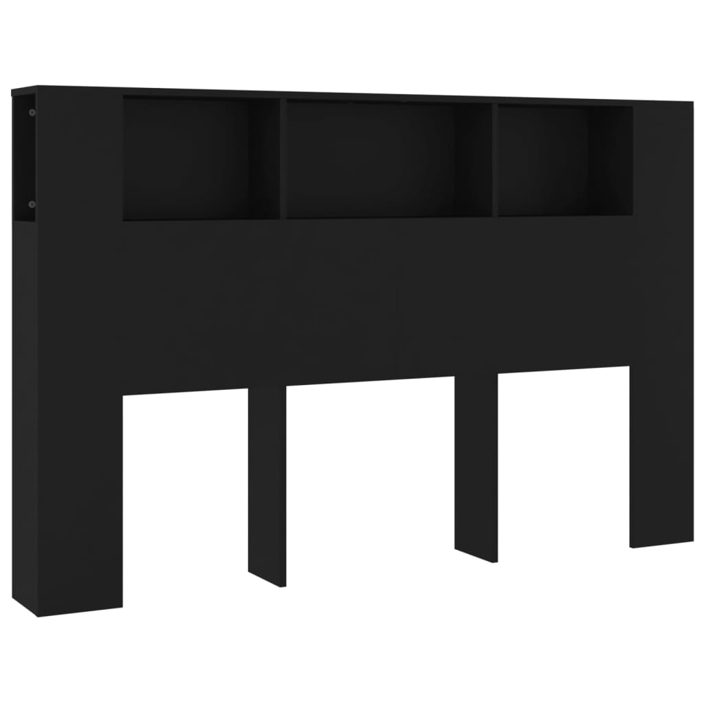 vidaXL Mueble cabecero negro 160x18,5x104,5 cm