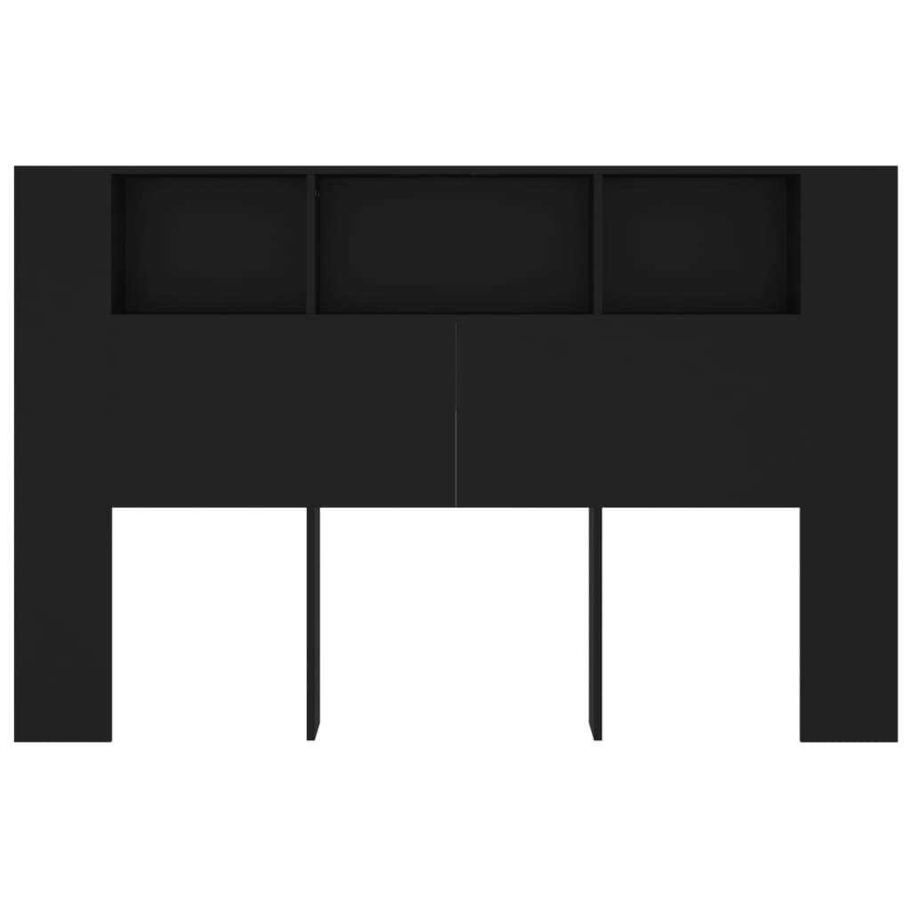 vidaXL Mueble cabecero negro 160x18,5x104,5 cm