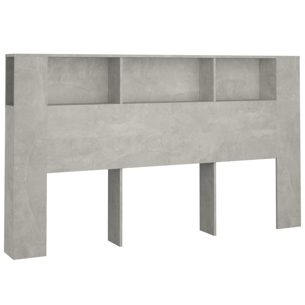 vidaXL Mueble cabecero gris hormigón 180x18,5x104,5 cm