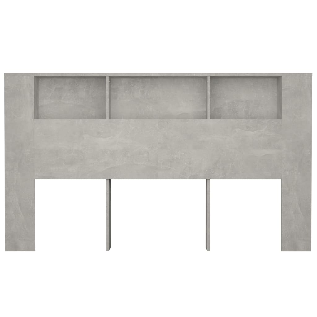 vidaXL Mueble cabecero gris hormigón 180x18,5x104,5 cm