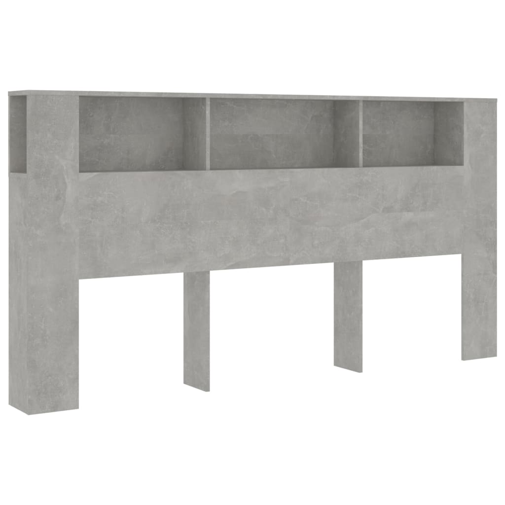 vidaXL Mueble cabecero gris hormigón 200x18,5x104,5 cm