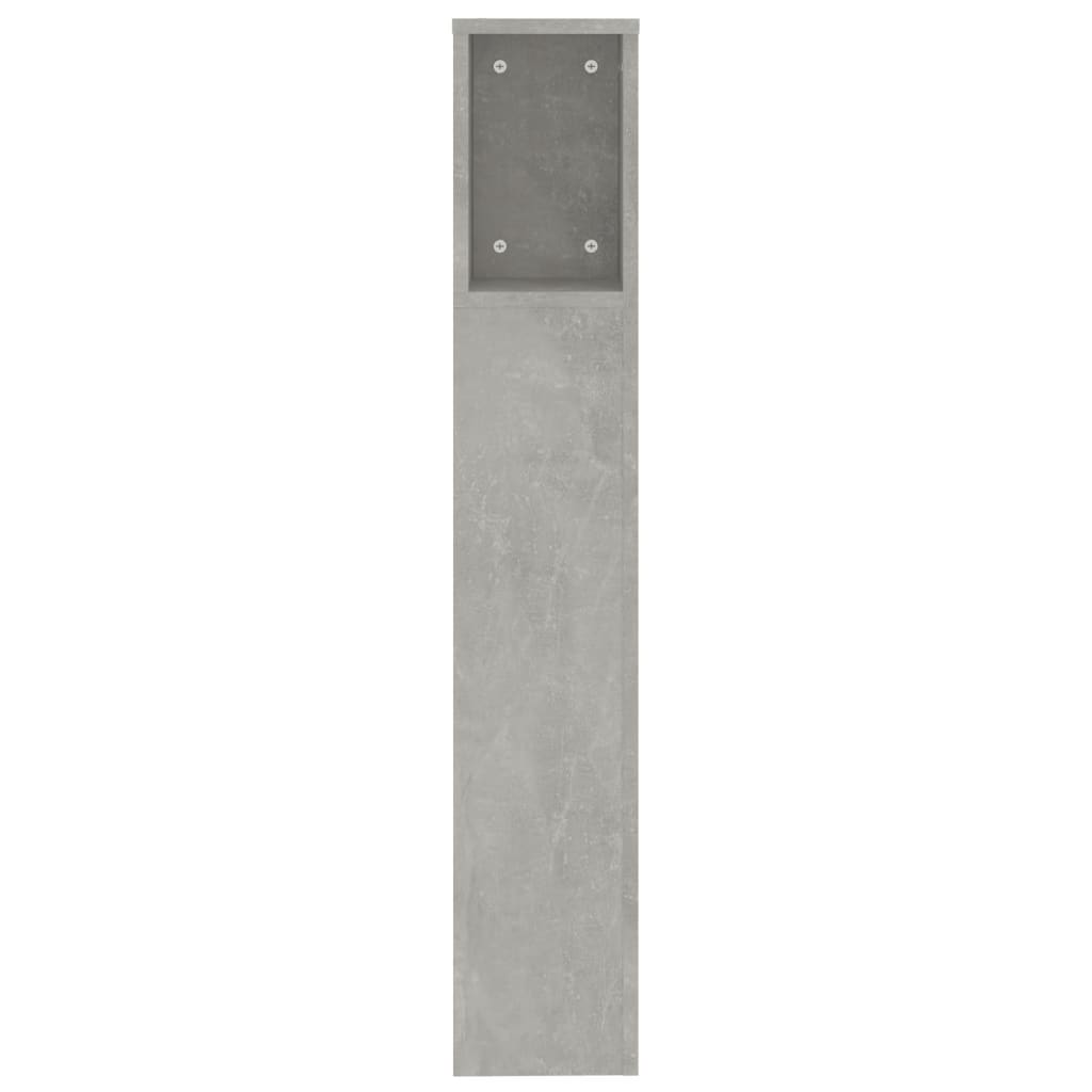 vidaXL Mueble cabecero gris hormigón 200x18,5x104,5 cm