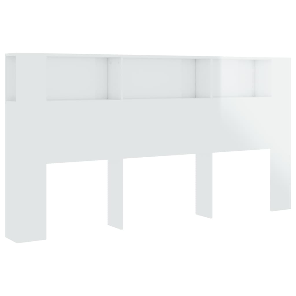 vidaXL Mueble cabecero blanco brillante 200x18,5x104,5 cm