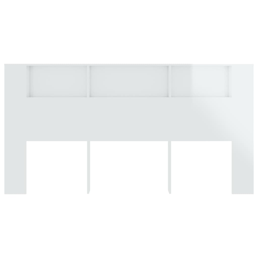 vidaXL Mueble cabecero blanco brillante 200x18,5x104,5 cm