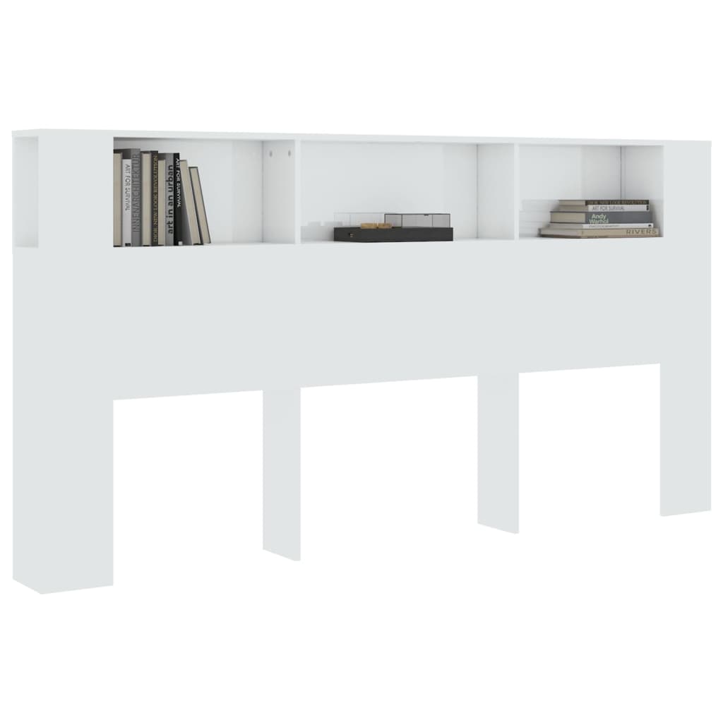 vidaXL Mueble cabecero blanco brillante 200x18,5x104,5 cm