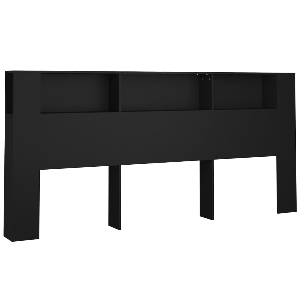 vidaXL Mueble cabecero negro 220x18,5x104,5 cm