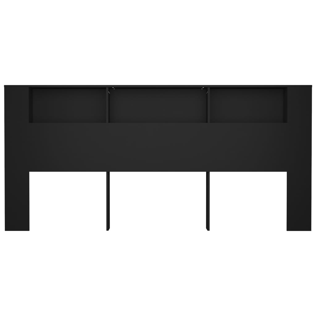 vidaXL Mueble cabecero negro 220x18,5x104,5 cm