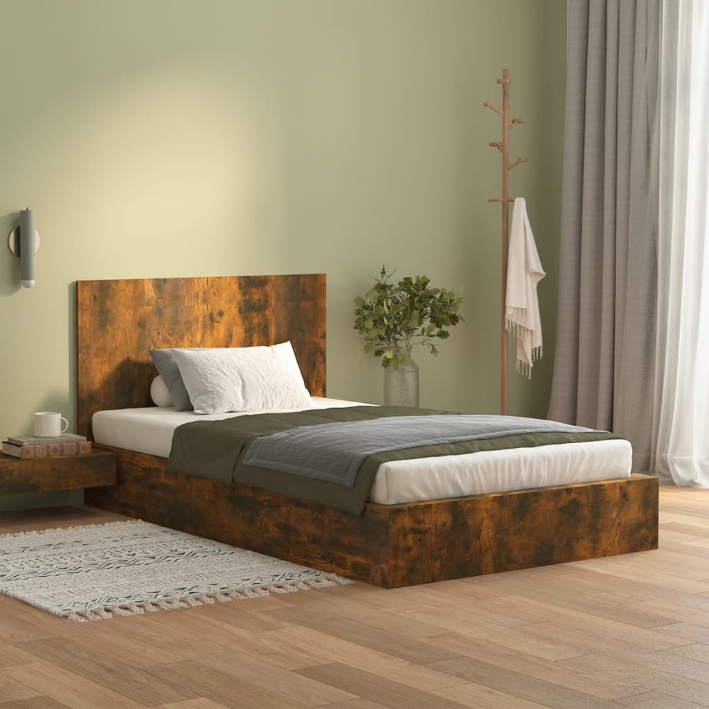 vidaXL Cabecero cama madera contrachapada roble ahumado 120x1,5x80 cm