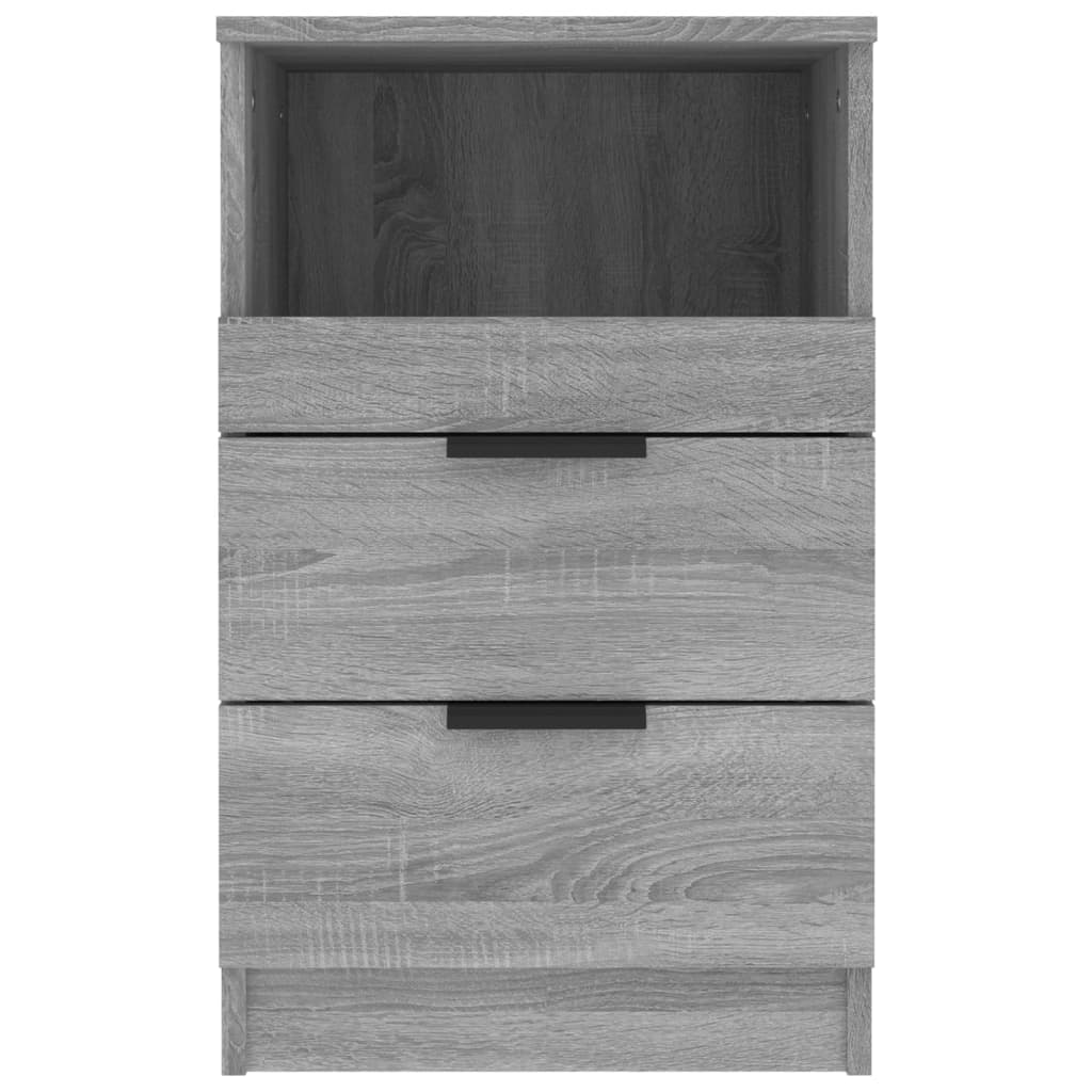 vidaXL Mesitas de noche 2 uds madera contrachapada gris Sonoma