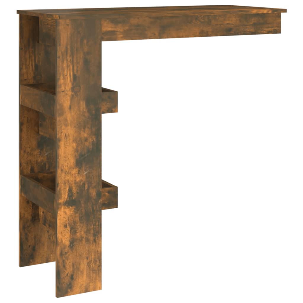 vidaXL Mesa de bar de pared contrachapada roble ahumado 102x45x103,5cm