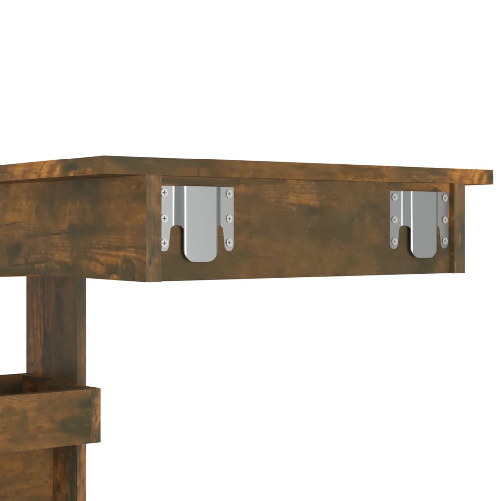 vidaXL Mesa de bar de pared contrachapada roble ahumado 102x45x103,5cm