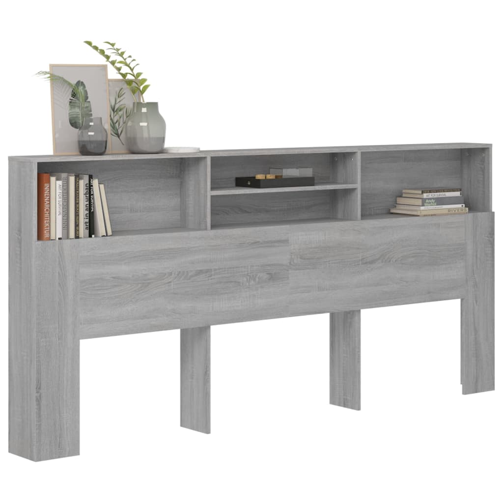 vidaXL Mueble cabecero color gris Sonoma 220x19x103,5 cm