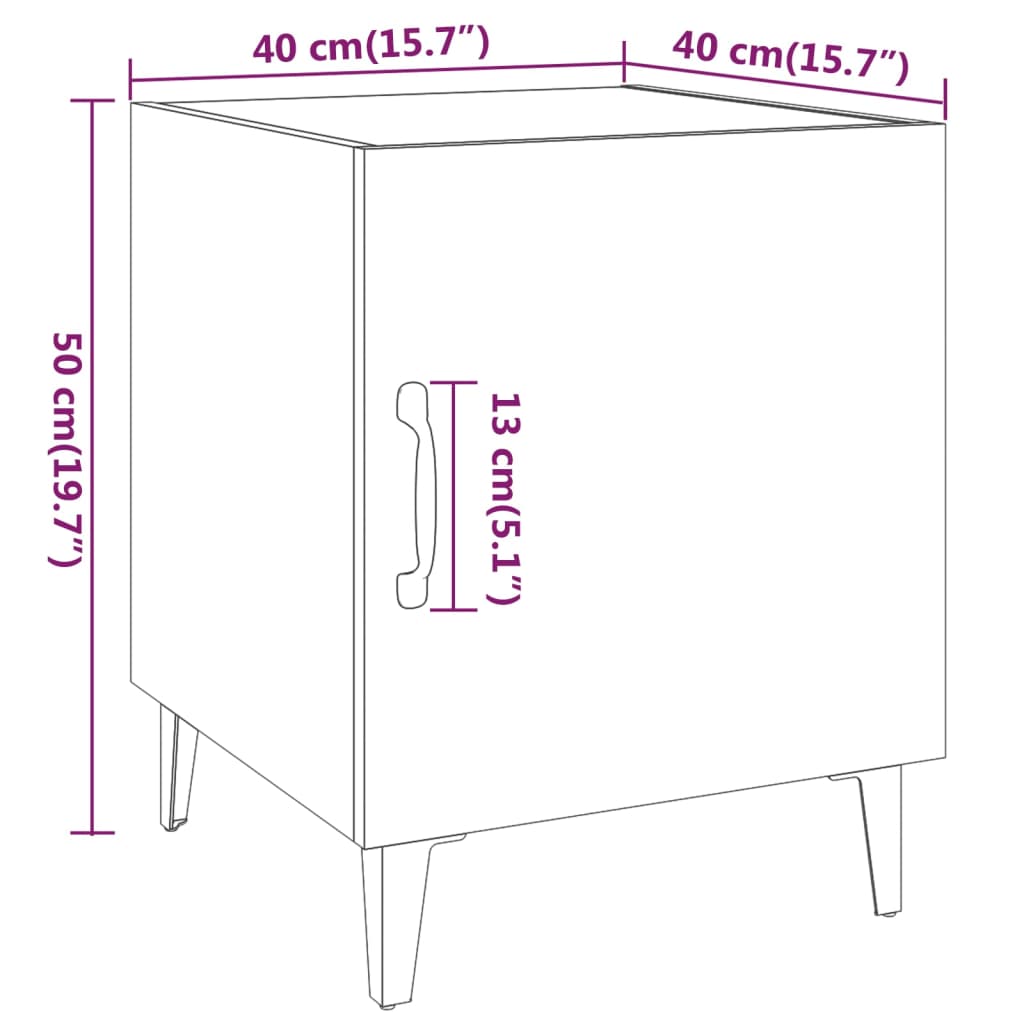 vidaXL Mesita de noche madera contrachapada blanco