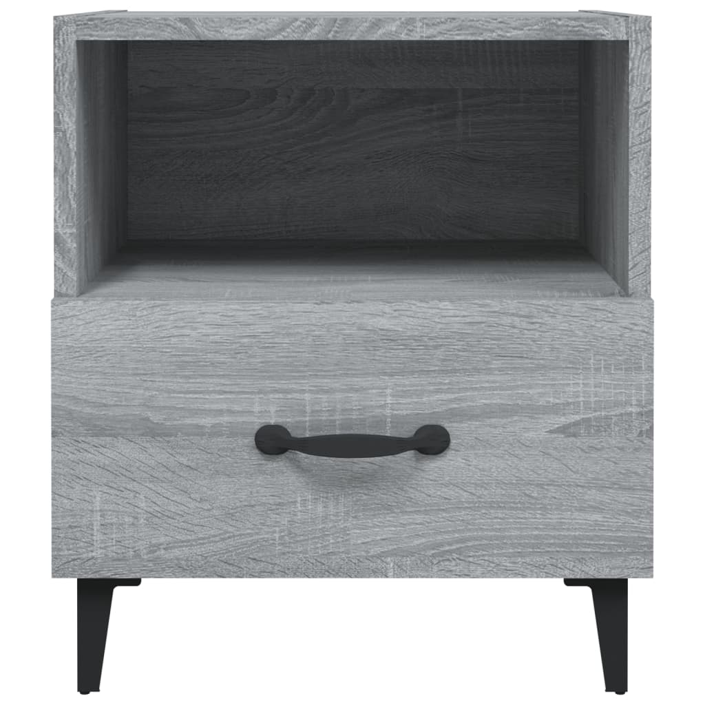 vidaXL Mesita de noche 2 unidades madera contrachapada gris Sonoma