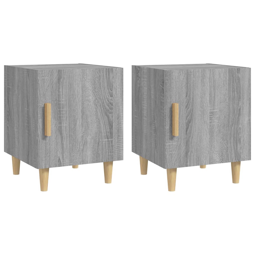 vidaXL Mesitas de noche 2 uds madera contrachapada gris Sonoma